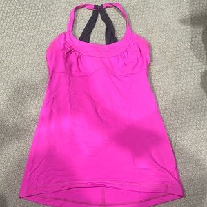 Lululemon hot pink tank w/ bra 6